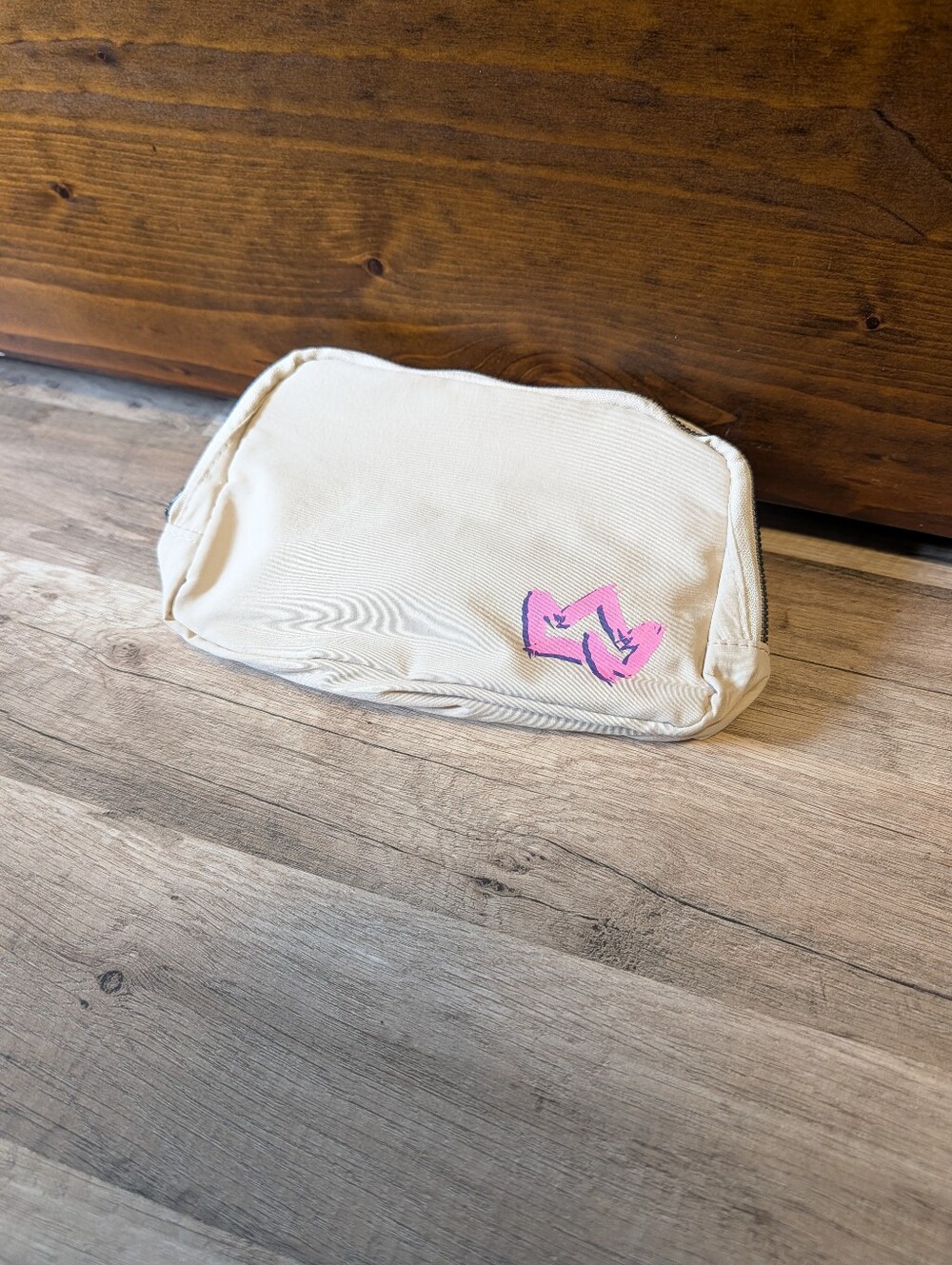Primal Queen Cream Canvas Fanny Pack/Crossbody Bag with Graphic Accent
